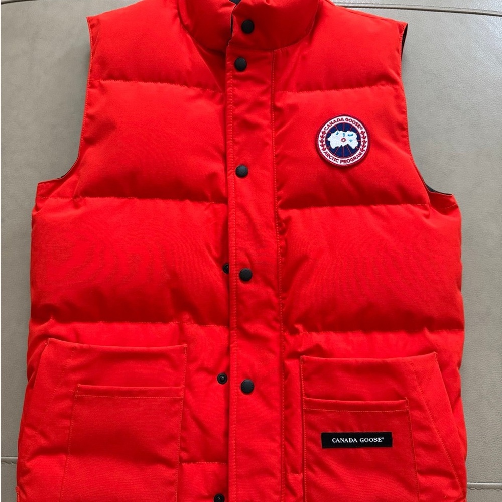 Canada Goose Red and Gray Puffer Jacket